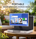 27 Inch Portable Briefcase Smart Touchscreen TV IPS 8GB+128GB Android 12 System Monitor for Travel & Parties