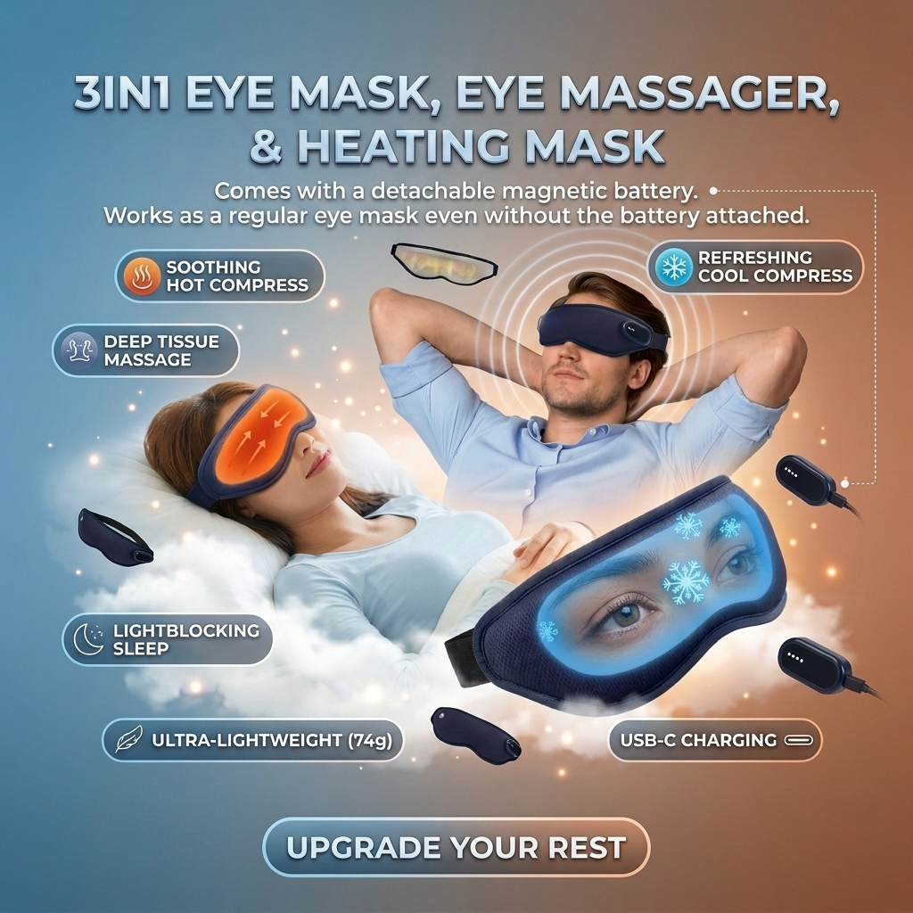 3IN1 EYEMASK,EYE MASSAGER AND EYE HEAT & NORMAL EYE MASK