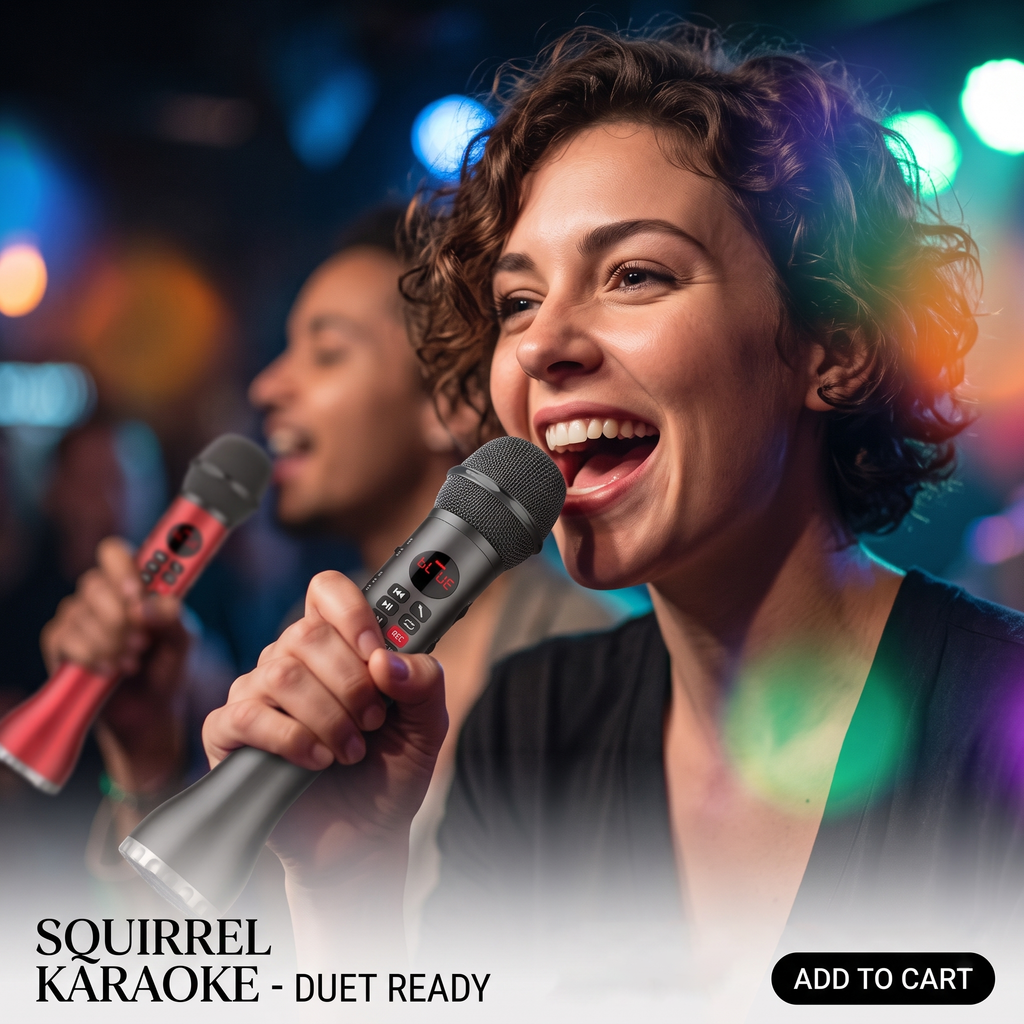 SQUIRREL Rechargeable Wireless Karaoke Microphone