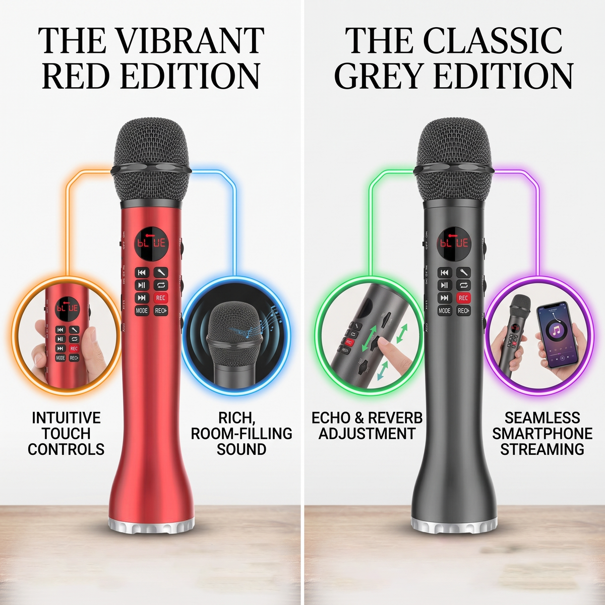 SQUIRREL Rechargeable Wireless Karaoke Microphone