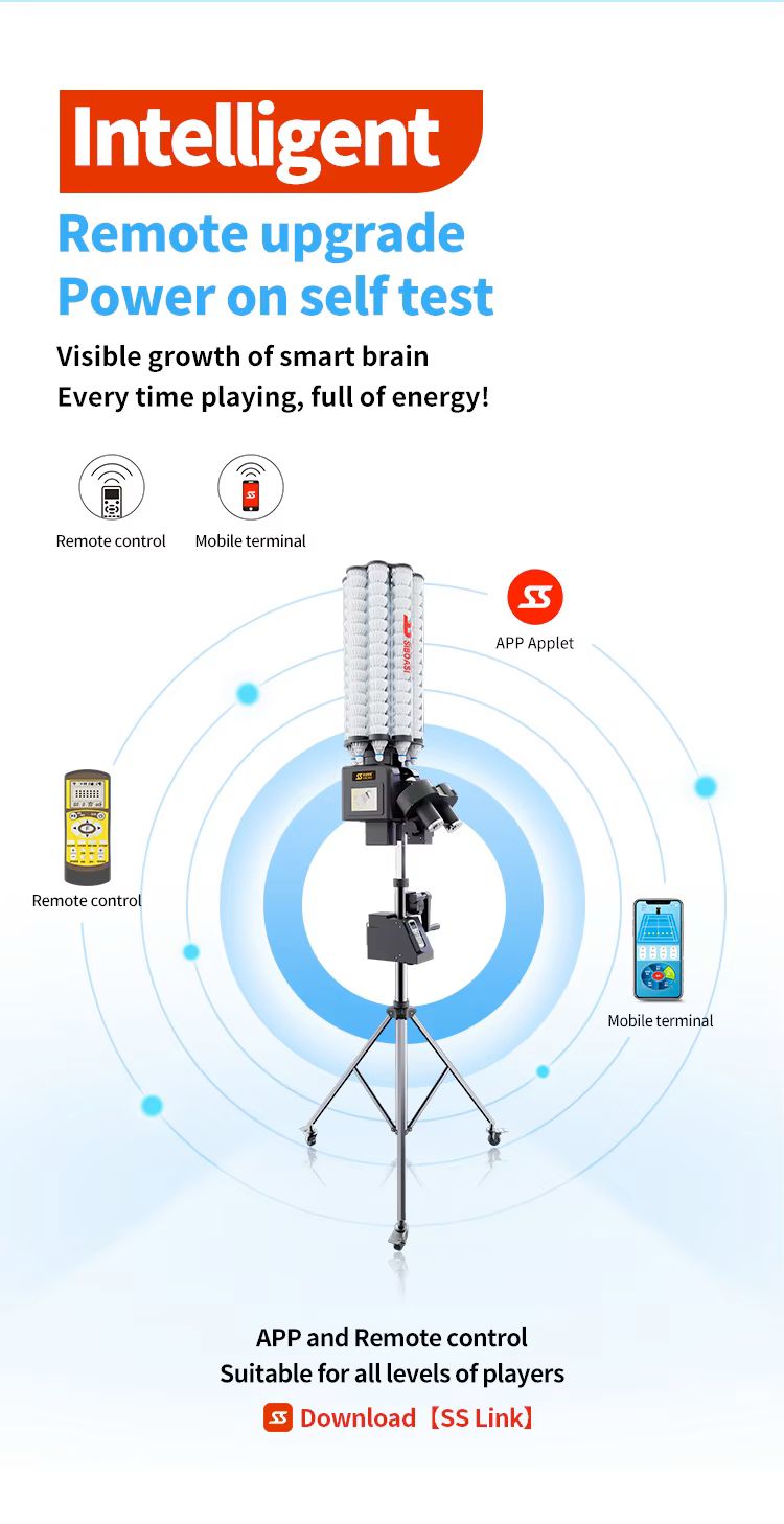 SIBOASI B7 pro Badminton Training Machine with battery Badminton Shuttles Feeding Machine Training with APP Control