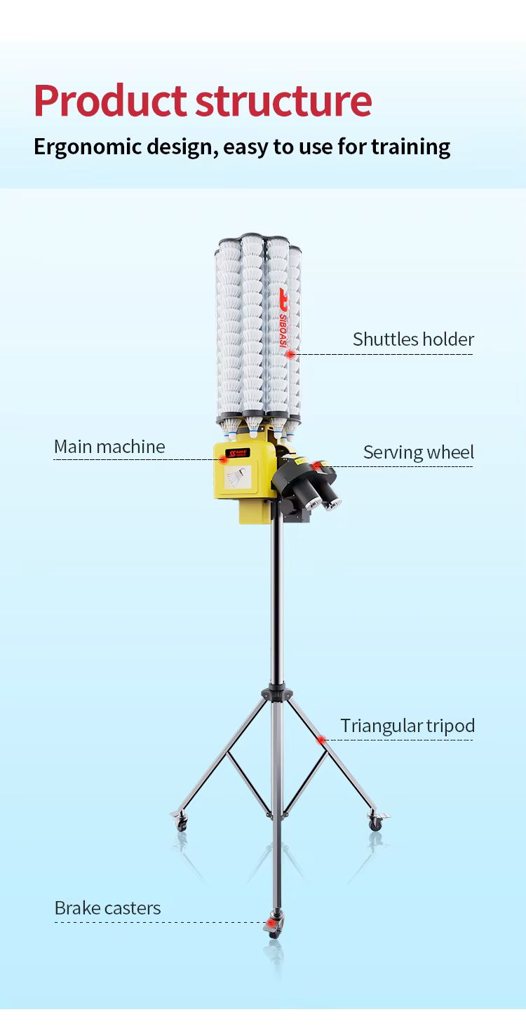SIBOASI B7 pro Badminton Training Machine with battery Badminton Shuttles Feeding Machine Training with APP Control
